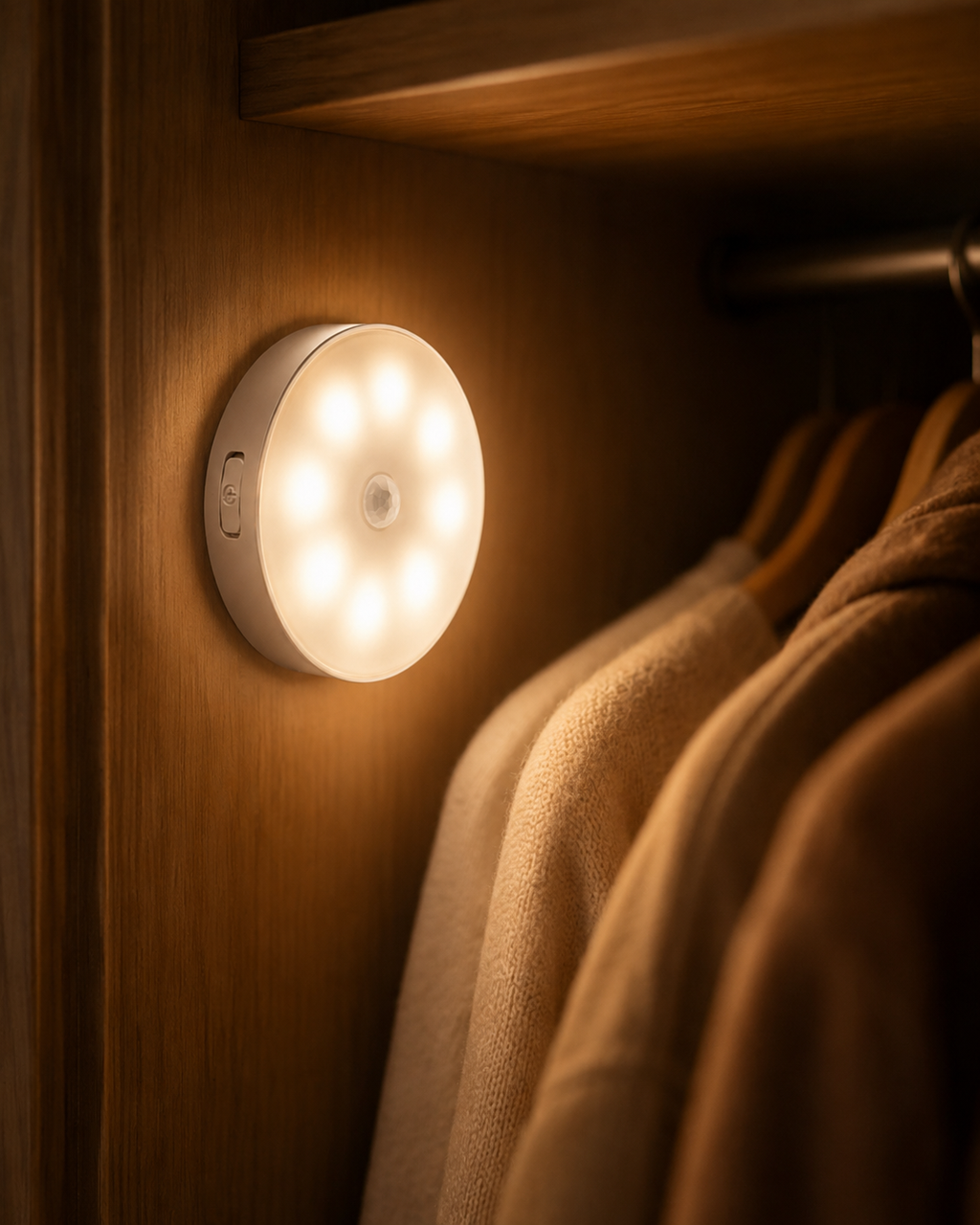 Motion Sensor LED Closet Light — Rechargeable, No Wiring, Sticks Anywhere