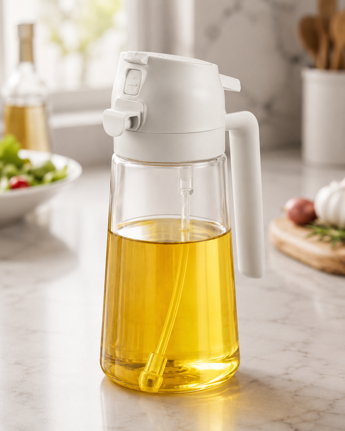 Kitchen Oil Sprayer — 2-in-1 Mist & Pour Bottle for Air Fryer, Grilling & Salads