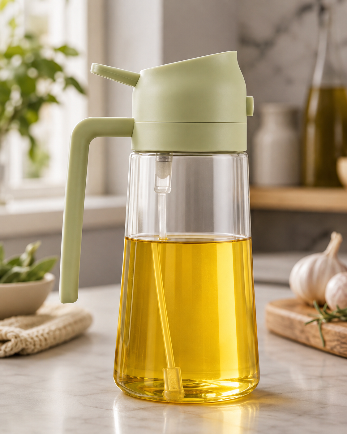 Kitchen Oil Sprayer — 2-in-1 Mist & Pour Bottle for Air Fryer, Grilling & Salads